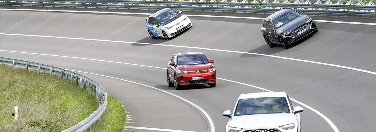 [Test drives in the oval]