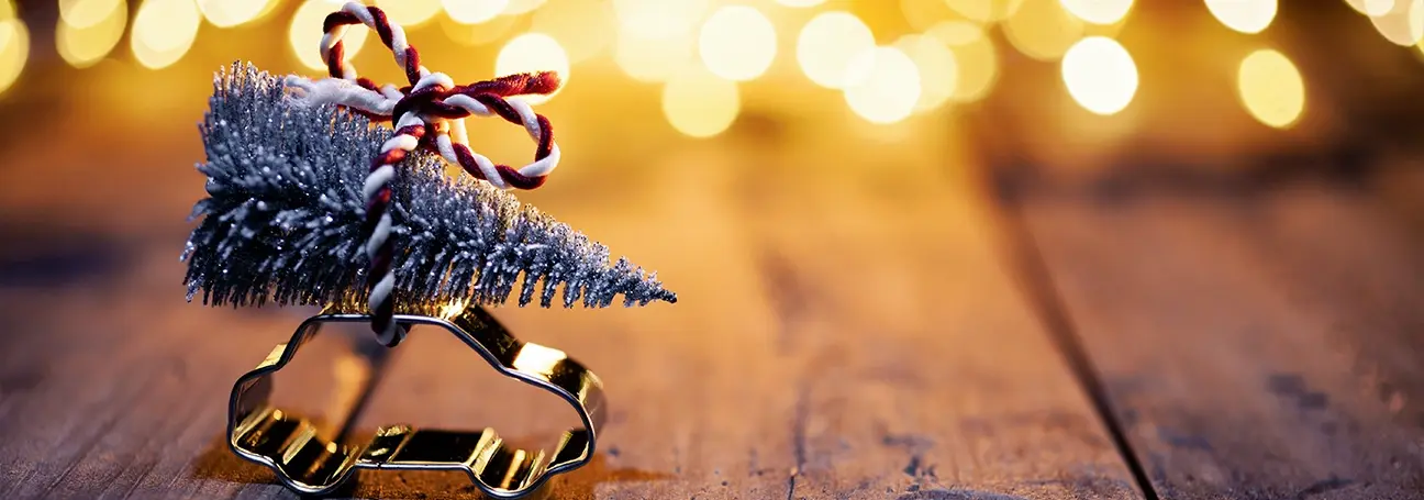 [Ausstechförmchen in Fahrzeugform mit Tannenbaum auf dem Dach]