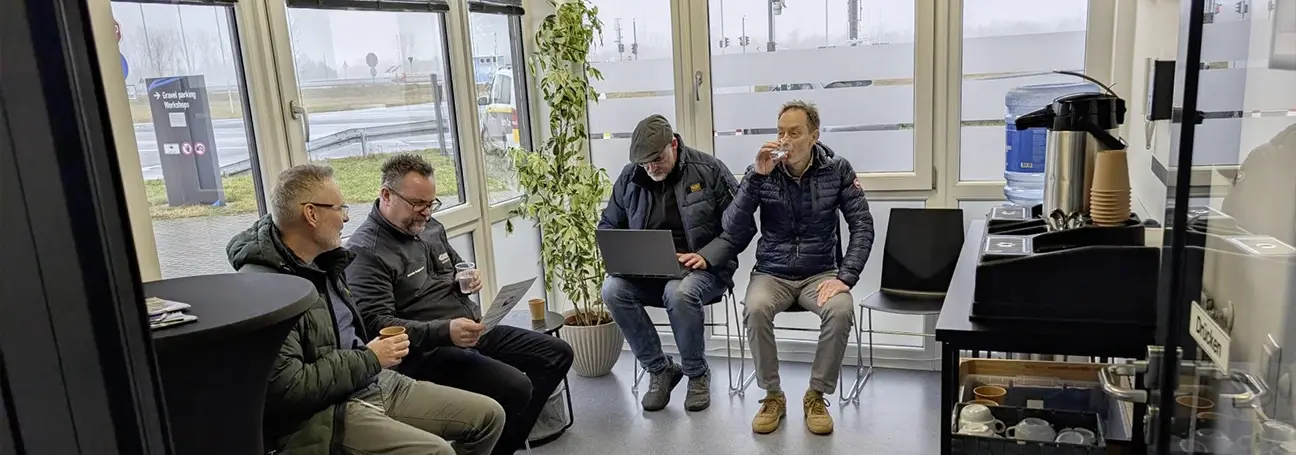 [Customers in the new coffee corner]